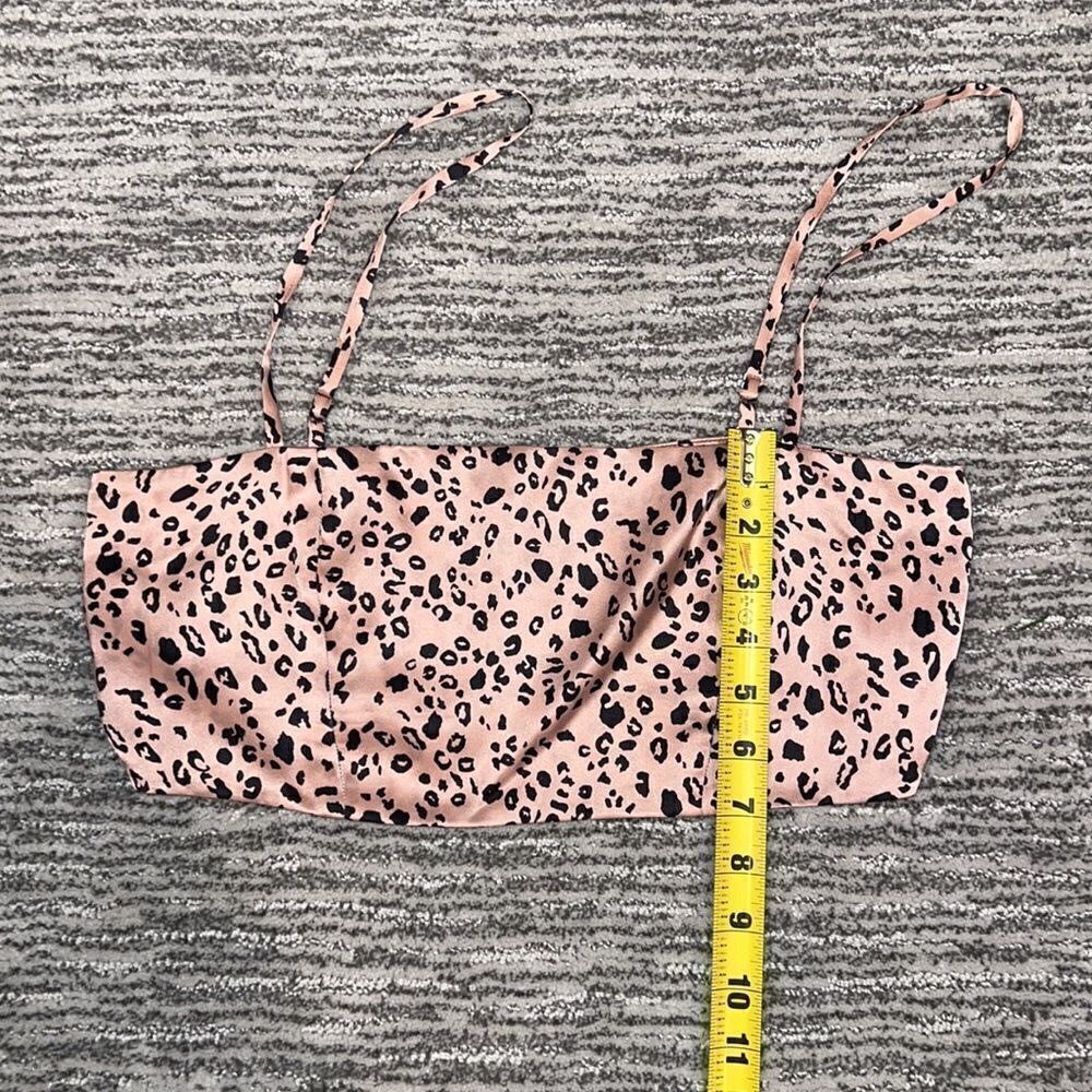 Reformation Pete Cheetah Silk Crop Top Size 4 - Picture 7 of 11